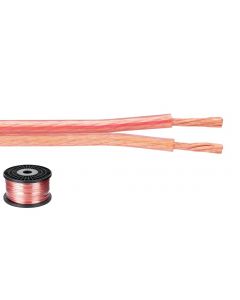 Câble haut-parleur&#44; 2 x 2&#44;5 mm2&#44; 100 m&#44; HQ&#44; transparent&#44; repérage rouge