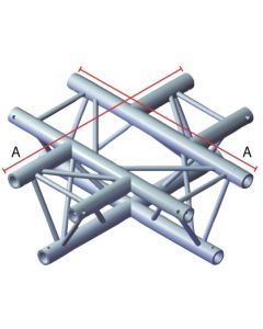 Structure aluminium triangulée&#44; 4 departs&#44; 90°