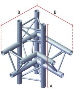 Structure aluminium triangulée&#44; 4 departs&#44; 90°