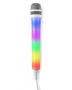 Karaoké micro avec éclairage RGB&#44; blanc - KMD55W