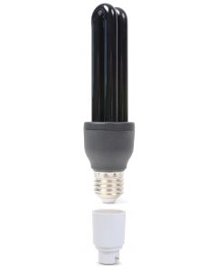 Ampoule UV&#44; lumiere noir&#44; 25 W E27 + adaptateur E27 / douille baïonnette - BUV27B