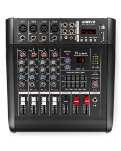 Table de mixage amplifiée 2 x 500 W&#44; 5 canaux BT/SD/USB/MP3&#44; multi-effets - AM5A