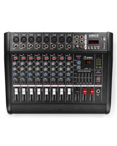 Table de mixage amplifiée 2 x 500 W&#44; 8 canaux BT/SD/USB/MP3&#44; multi-effets - AM8A