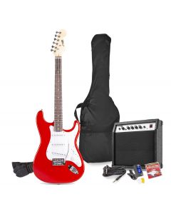 Pack guitare électrique&#44; modèle Stratocaster rouge&#44; amplificateur 40 W&#44; avec accordeur sangle housse cordon médiators