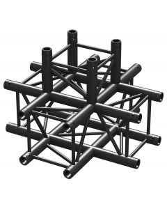 Structure aluminium carrée&#44; jonction 5 départs&#44; noir - P30-C55