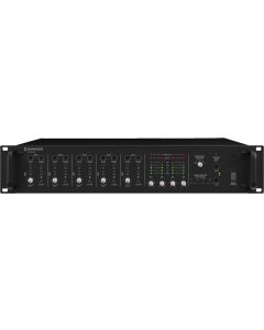 Amplificateur Public adress, 4 x 120 W, 100 V, 4 Ω, mixeur, 4 zones