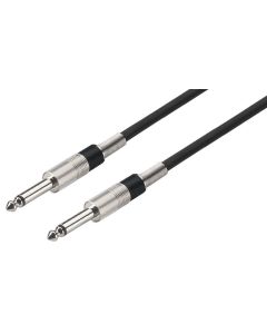 Cordon audio 2 x jack 6,35 mâle mono, 1 m, noir