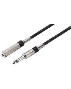 Cordon audio jack mono 6,35 mâle / jack mono 6,35 femelle, 6 m