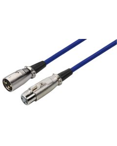 Cordon audio XLR mâle / XLR femelle, 0,7 m, bleu