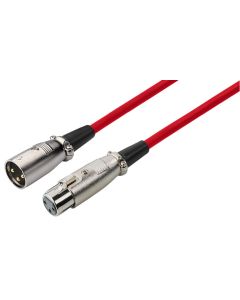 Cordon audio XLR mâle / XLR femelle, 2 m, rouge