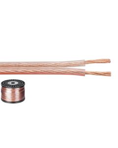 Câble haut-parleur, 2 x 1,5 mm2, 100 m, qualité économique, isolant transparent