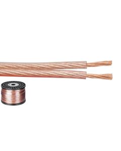 Câble haut-parleur, 2 x 2,5 mm2, 100 m, qualité économique, isolant transparent