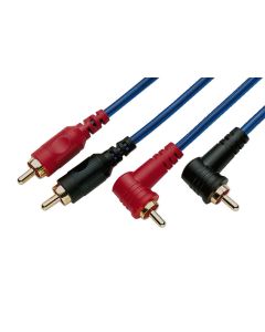 Cordon audio stéréo, 2 x 2 RCA mâle, bleu, 0,80 m