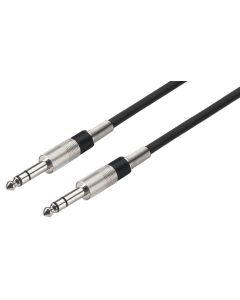 Cordon audio 2 x jack 6,35 mâle stéréo, 1 m, noir