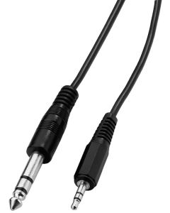 Cordon audio stéréo, jack 3,5 mâle / jack 6,35 mâle stéréo, 2 m