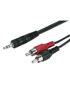 Cordon audio jack 3,5 mâle stéréo / 2 x RCA mâle, 10 m