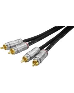 Cordon audio stéréo, 2 x 2 RCA mâle, 50 Ω, 1,5 m, HQ
