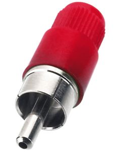 Fiche RCA mâle, plastique, rouge