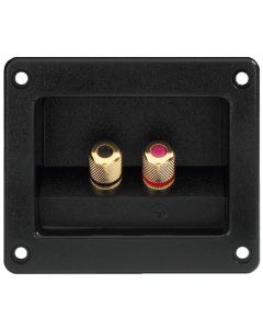 Bornier haut-parleur encastré, rectangulaire, 2 bornes à vis, dorées