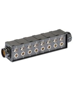 Boîtier audio en plastique antichoc, 8 entrées XLR 3P, 8 sorties XLR 3P, connecteurs 54 P
