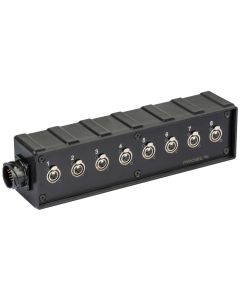 Boîtier audio câblé, 8 embases XLR 3P, connecteur multipoints 25 P, plastique antichoc noir
