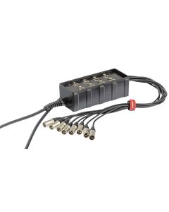 Boîtier audio câblé, 8 x XLR 3P, câble multipaire 10 m, connecteurs XLR 3P mâles