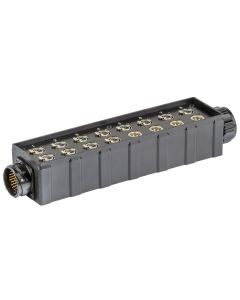 Boîtier audio câblé résistant aux chocs, 12 entrées XLR 3P, 4 sorties XLR 3P, connecteur multipoints 54 P