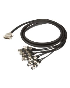 Câble multipaire analogique assemblé, 25 pin SUB-D vers XLR femelle, câblage TASCAM, 3 m, noir