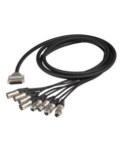 Faisceau de câbles studio numérique, Sub-D 25 broches, 4 x XLR 3P femelle, 4 x XLR 3P mâle, 4 m