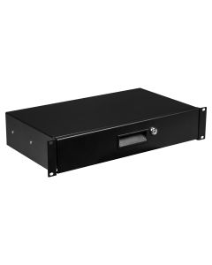 Tiroir rack verrouillable 19", 2 U, acier, glissières télescopiques zinguées