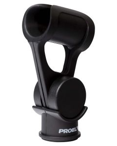 Pince pour microphone, ABS, diamètre 18 à 22 mm, double filetage 3/8" et 5/8", noire