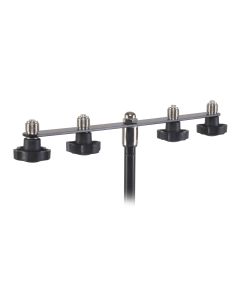 Barre pour 4 porte-microphones, 300 mm, filetage 5/8", acier, noir mat