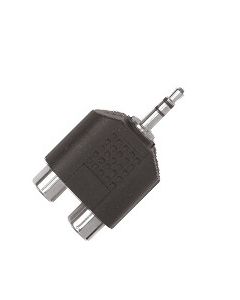 Adaptateur audio, 2 RCA femelles vers jack stéréo 3,5 mm mâle, ABS