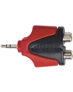 Adaptateur audio jack stéréo 3,5 mm mâle vers 2 x RCA femelle, PVC double moulé, connexions nickelées