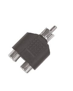 Adaptateur RCA en ABS, 2 embases RCA femelles vers fiche RCA mâle