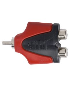 Adaptateur RCA mâle vers 2 RCA femelles, connexions plaquées nickel, PVC double moulé