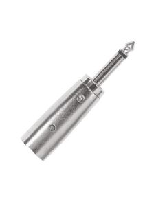 Adaptateur audio métallique, XLR mâle 3 broches vers jack mono mâle Ø 6,3 mm