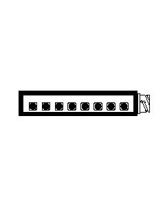 Boîtier de scène, 8 embases XLR femelles 3 broches, connecteur mâle CMIL25MP