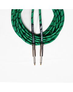 Câble instrument jack mono, 3 m, blindage tressé, cuivre OFC 99,99 %, vert et noir