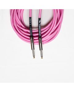 Câble instrument, jack mono 6,35 mm, 6 m, blindage tressé, rose