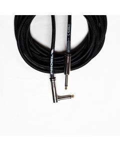 Câble instrument jack mono 6,35 mm droit et coudé, 3 m, blindage tressé, noir