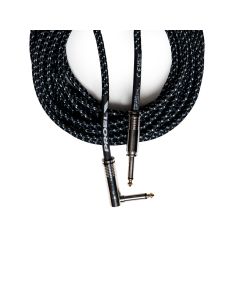 Câble instrument, jack mono vers jack mono coudé, 3 m, blindage tressé, diamètre 7 mm