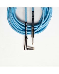 Câble instrument jack mono 6,35 mm, 6 m, blindage tressé, bleu clair
