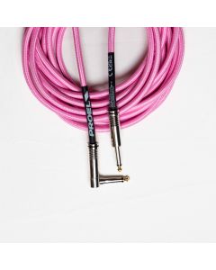 Câble instrument, jack mono 6,3 mm droit/coudé, 6 m, diamètre 7 mm, rose