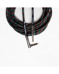 Câble instrument, jack mono 6,35 mm droit vers coudé, 6 m, câble coaxial blindé