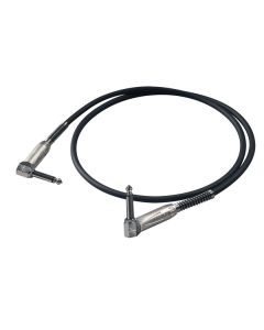 Câble instrument, 2 x jack mono coudé Ø 6.3 mm, connecteurs métalliques, 0,3 ft