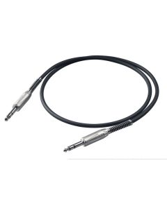 Câble symétrique, 2 x jacks stéréo Ø 6.3 mm, boîtiers métalliques, longueur 3 ft, noir