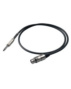 Câble asymétrique jack mono Ø 6,3 mm vers XLR 3P femelle, 3 m, noir