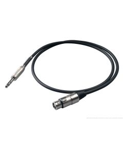 Câble symétrique, jack stéréo Ø 6,3 mm vers XLR femelle 3 broches, 2 ft, noir