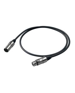 Câble XLR symétrique assemblé, XLR 3P mâle vers femelle, 0,5 m, noir, boîtier métallique